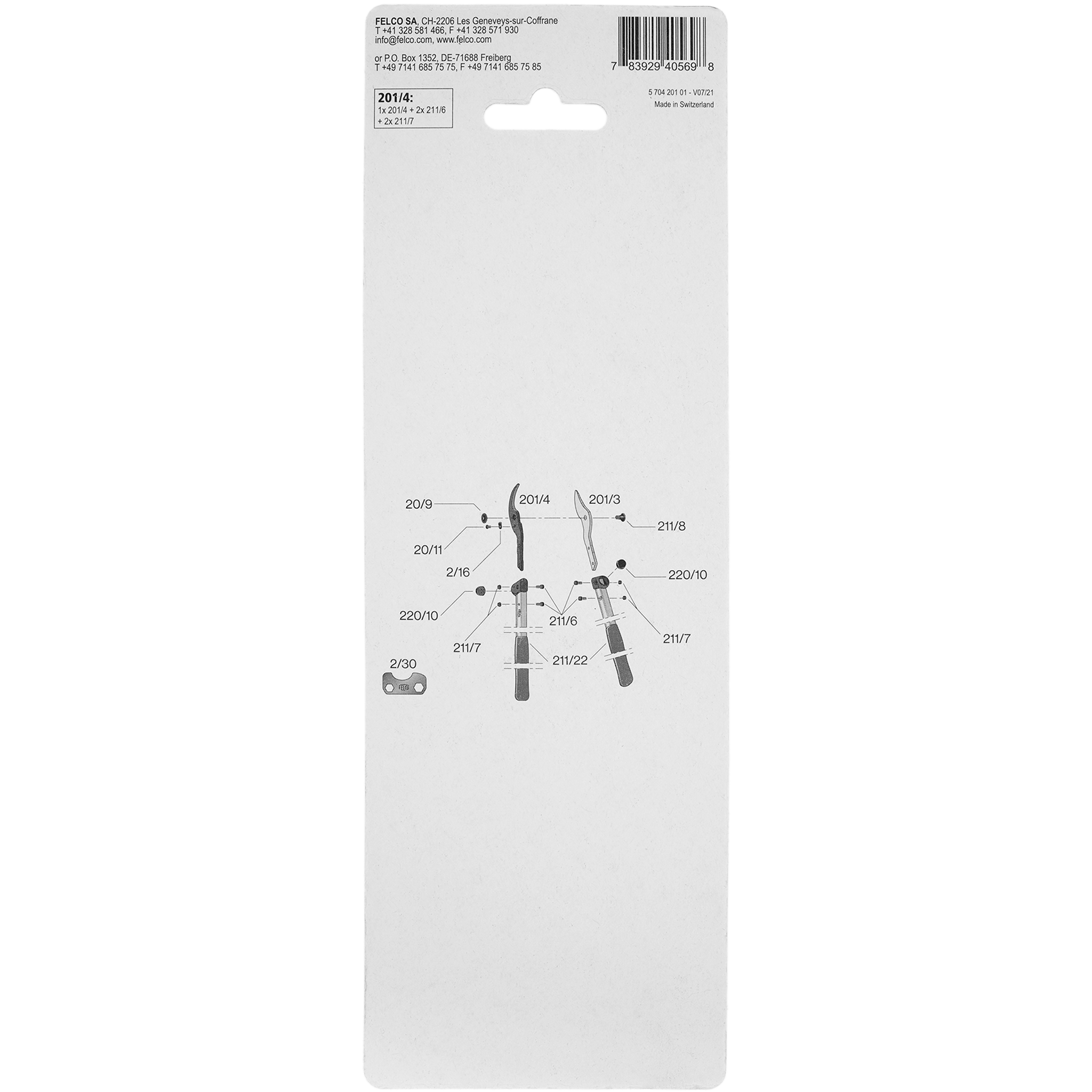 Repuesto Felco: Contrahoja Para Tijerón Felco 201