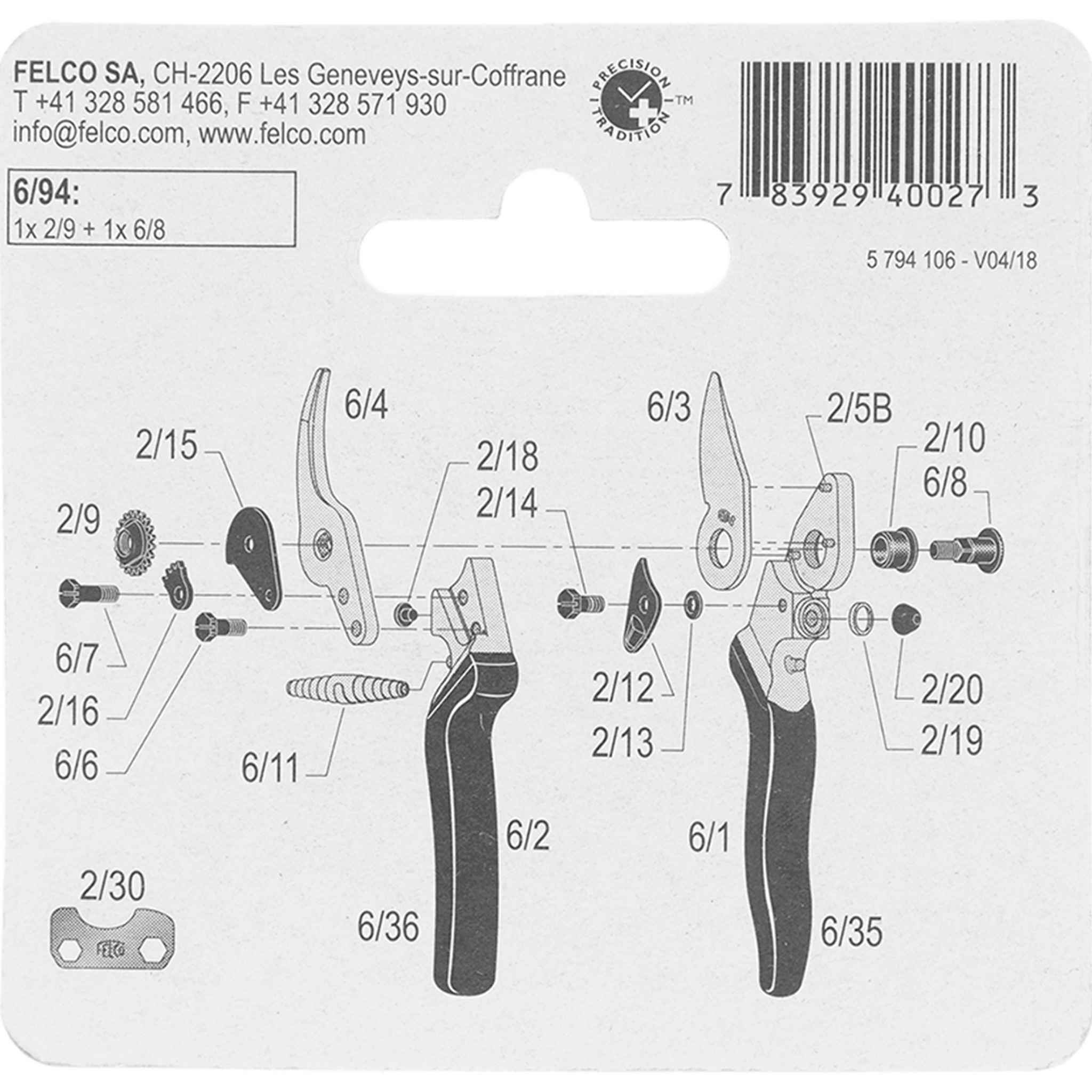 Juego Felco 6/94