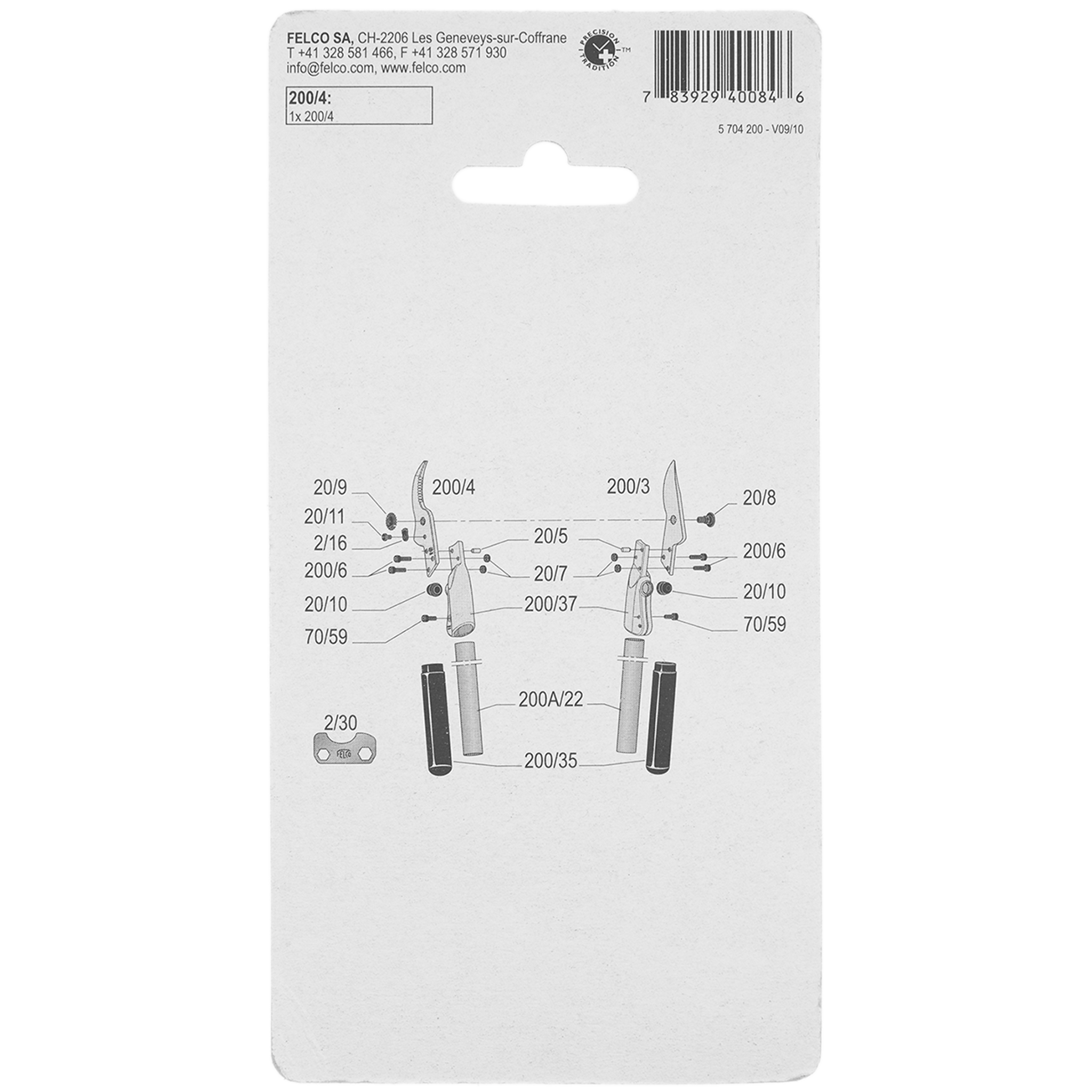 Contrahoja para tijerones Felco 200, 20 Y 21