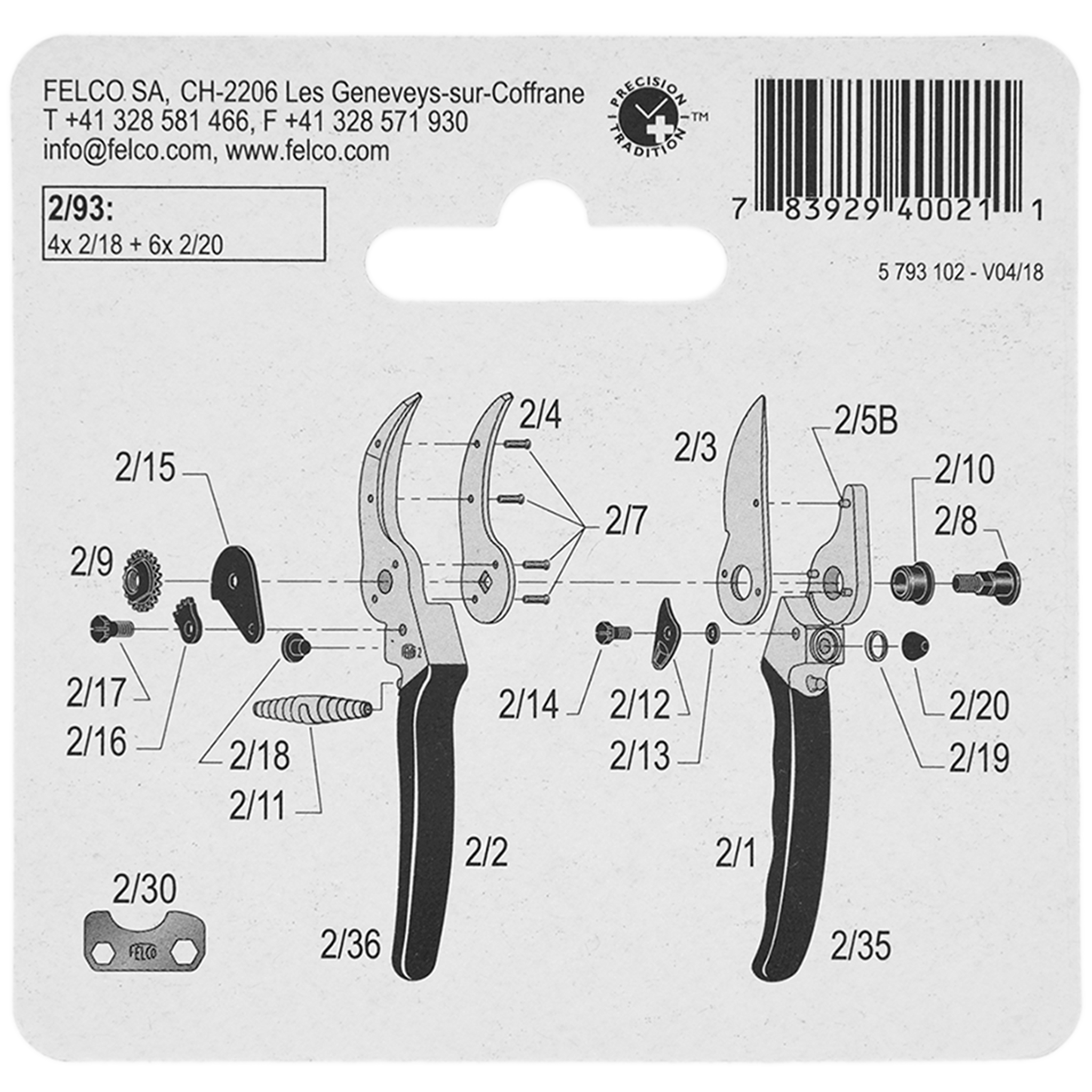 Juego 6 amortiguadores + 4 topes para tijeras de poda Felco