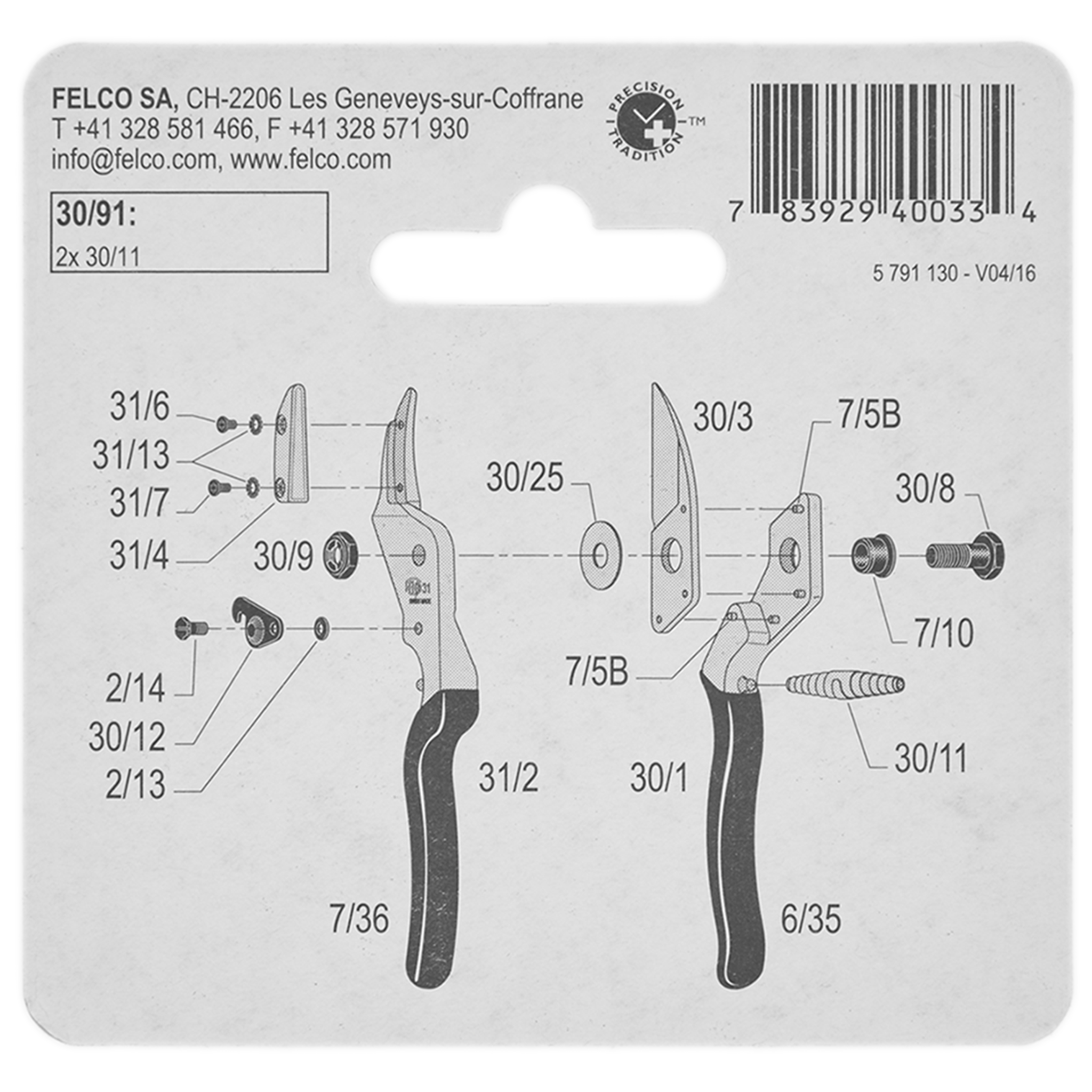 Juego gusanos para Felco 31 y 32