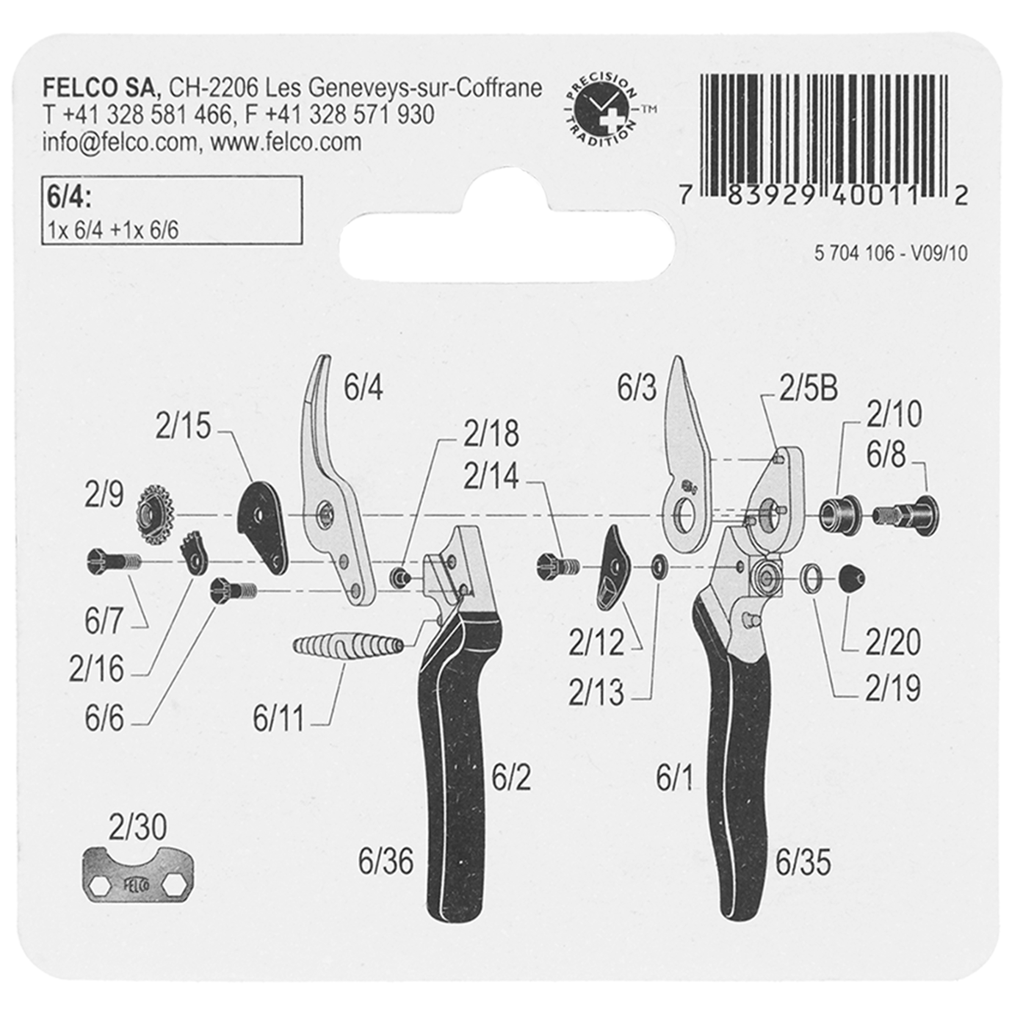 Contrahoja Felco 6