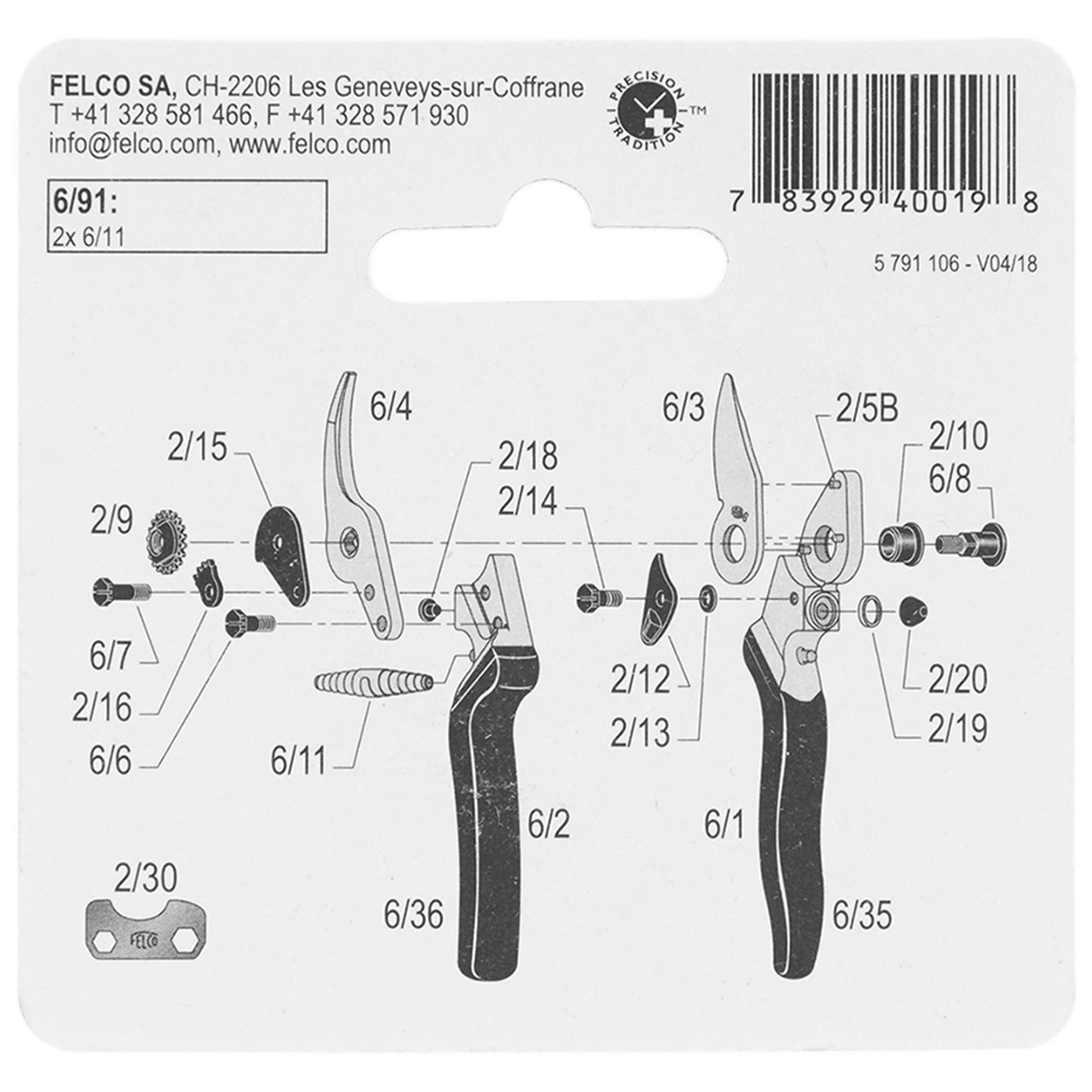 Juego gusanos para Felco 6, 12 y 160S